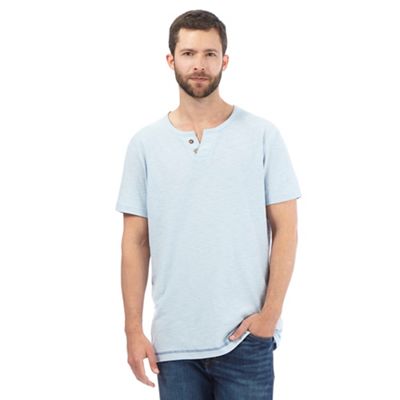 Pale blue notch neck t-shirt